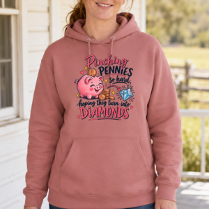 Pinching Pennies Hoodie — Desert Rose
