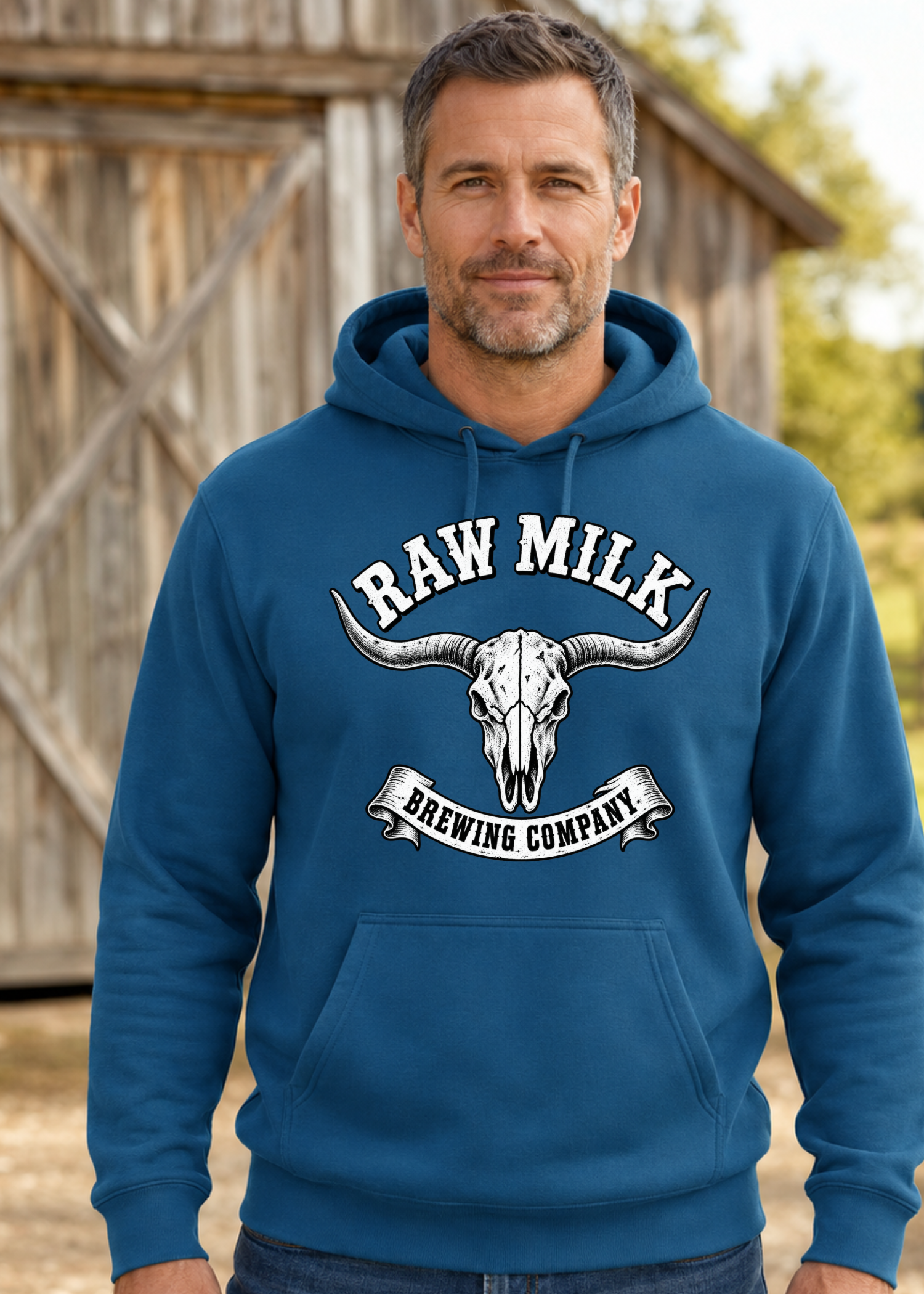 Raw Milk Brewing Company Neptune Blue Front Logo