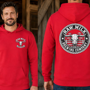 Raw Milk Brewing Company Classic Red front and back logo